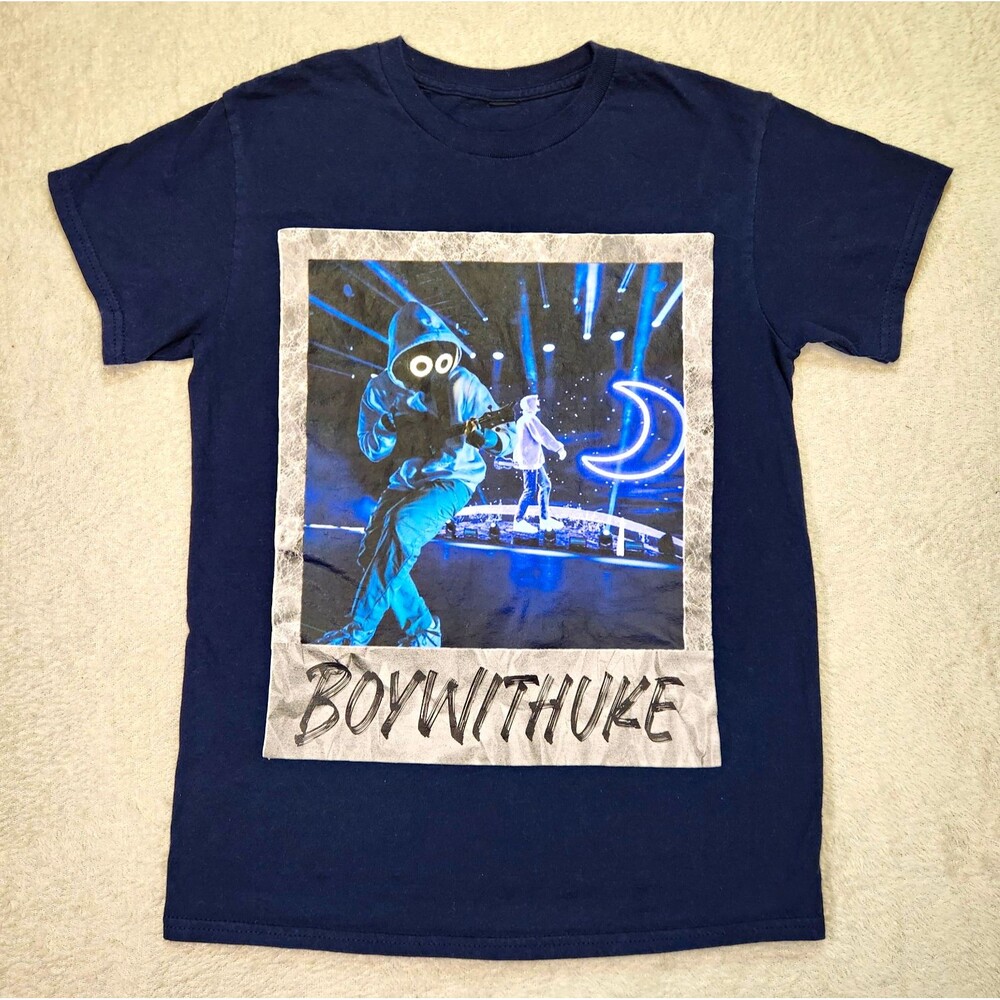 BoyWithUke Graphic T Shirt size Youth Large Short Sleeve Navy Blue